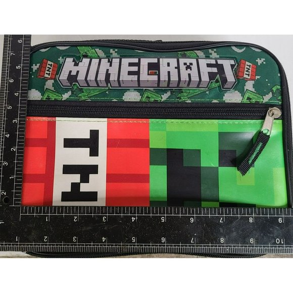 Minecraft Lunch Box Creeper TNT Boys 3 Compartment 10" Plastic Black Insulated - Picture 12 of 13
